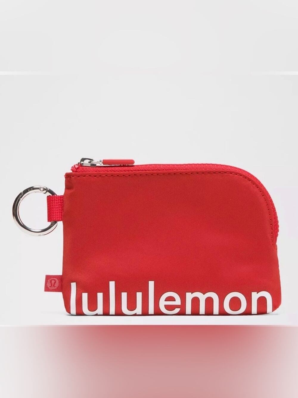 lululemon Bright Red Clippable Card Pouch
